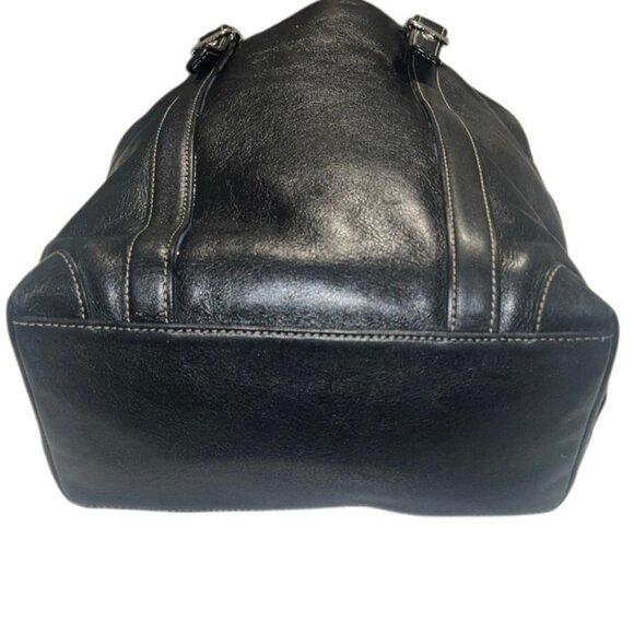 Coach Hampton Black Leather Shoulder Bag Tote 4462 - Picture 3 of 14